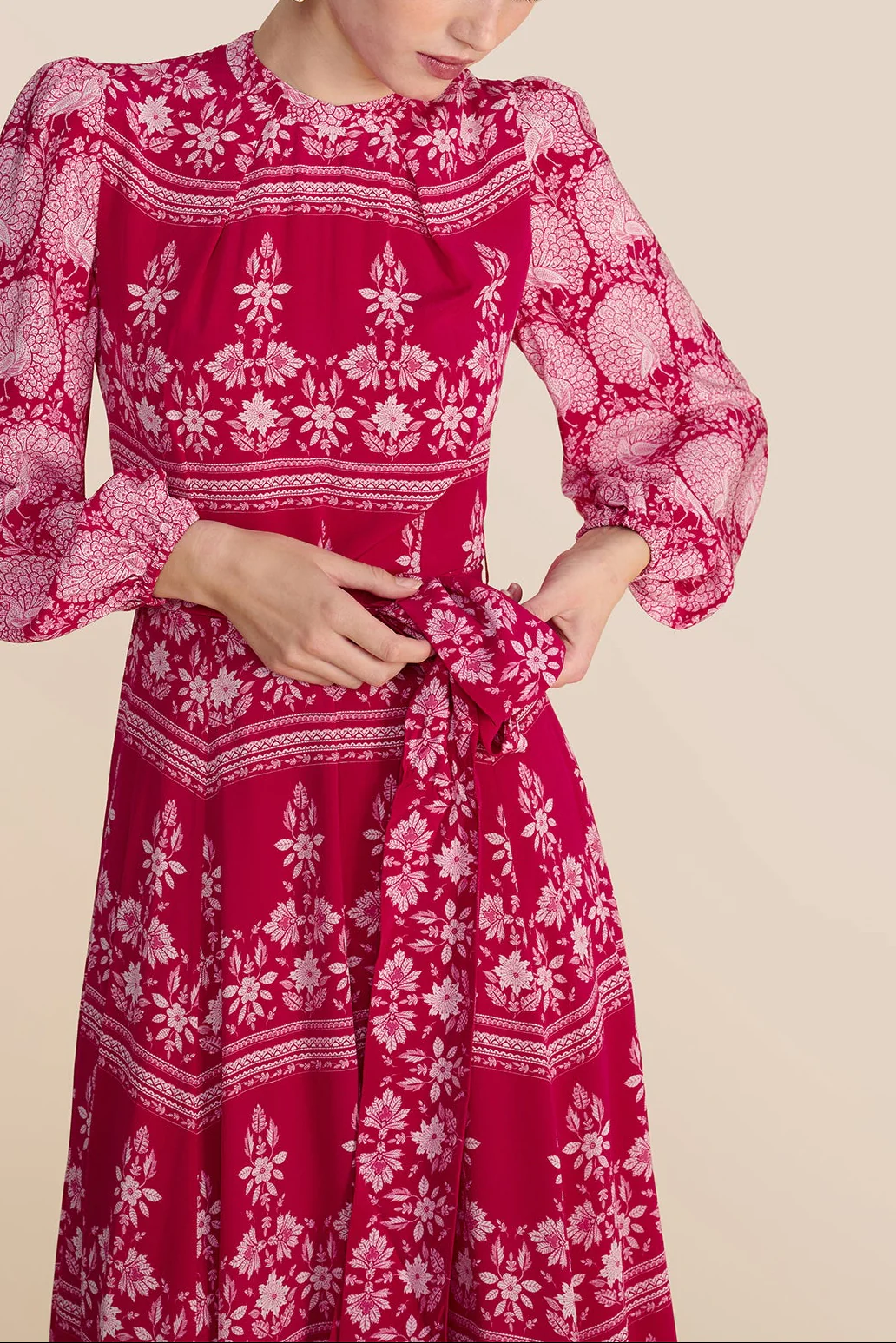Sonia Blouson Rose Red Dress - Image 7