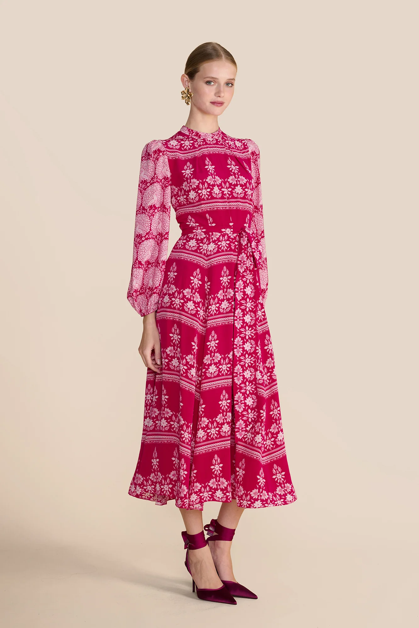 Sonia Blouson Rose Red Dress - Image 8