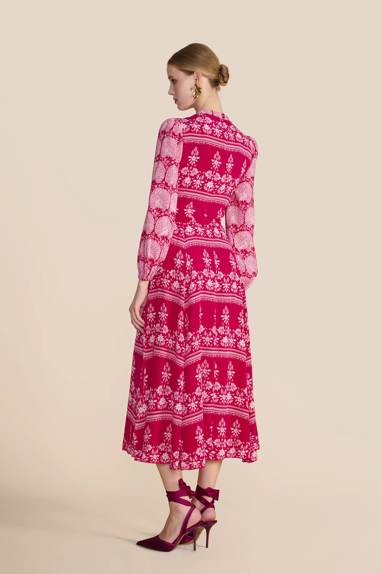Sonia Blouson Rose Red Dress - Image 9