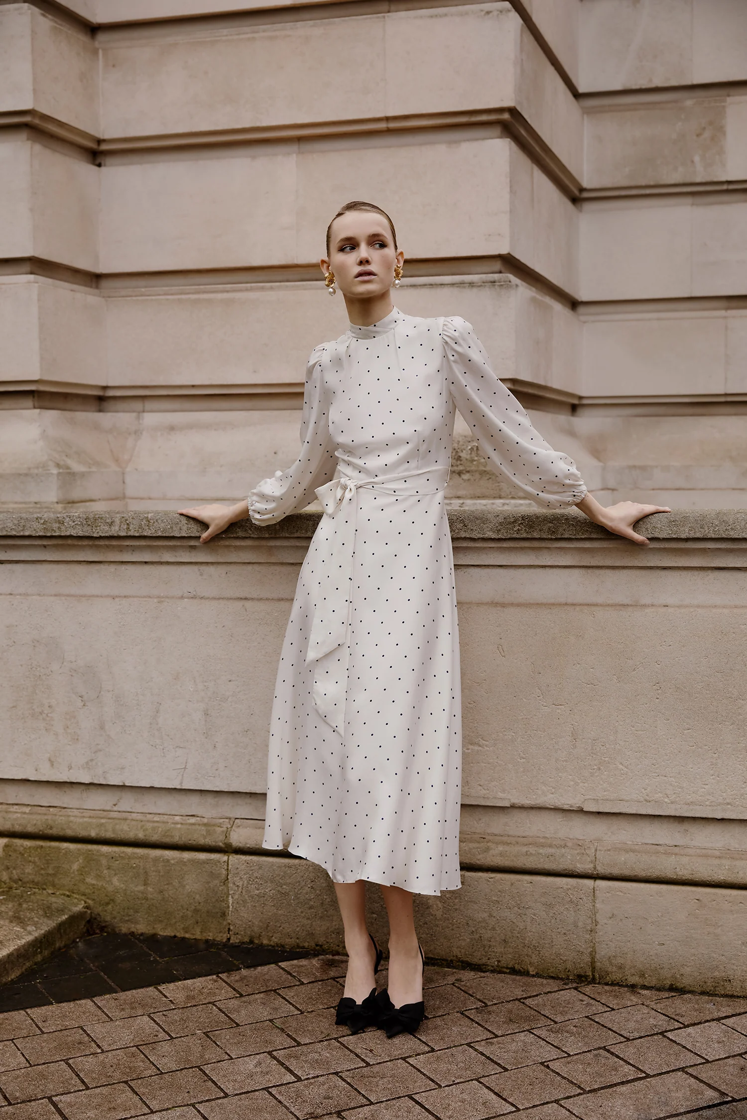 Sonia Polka Dot Midi Dress - Image 5