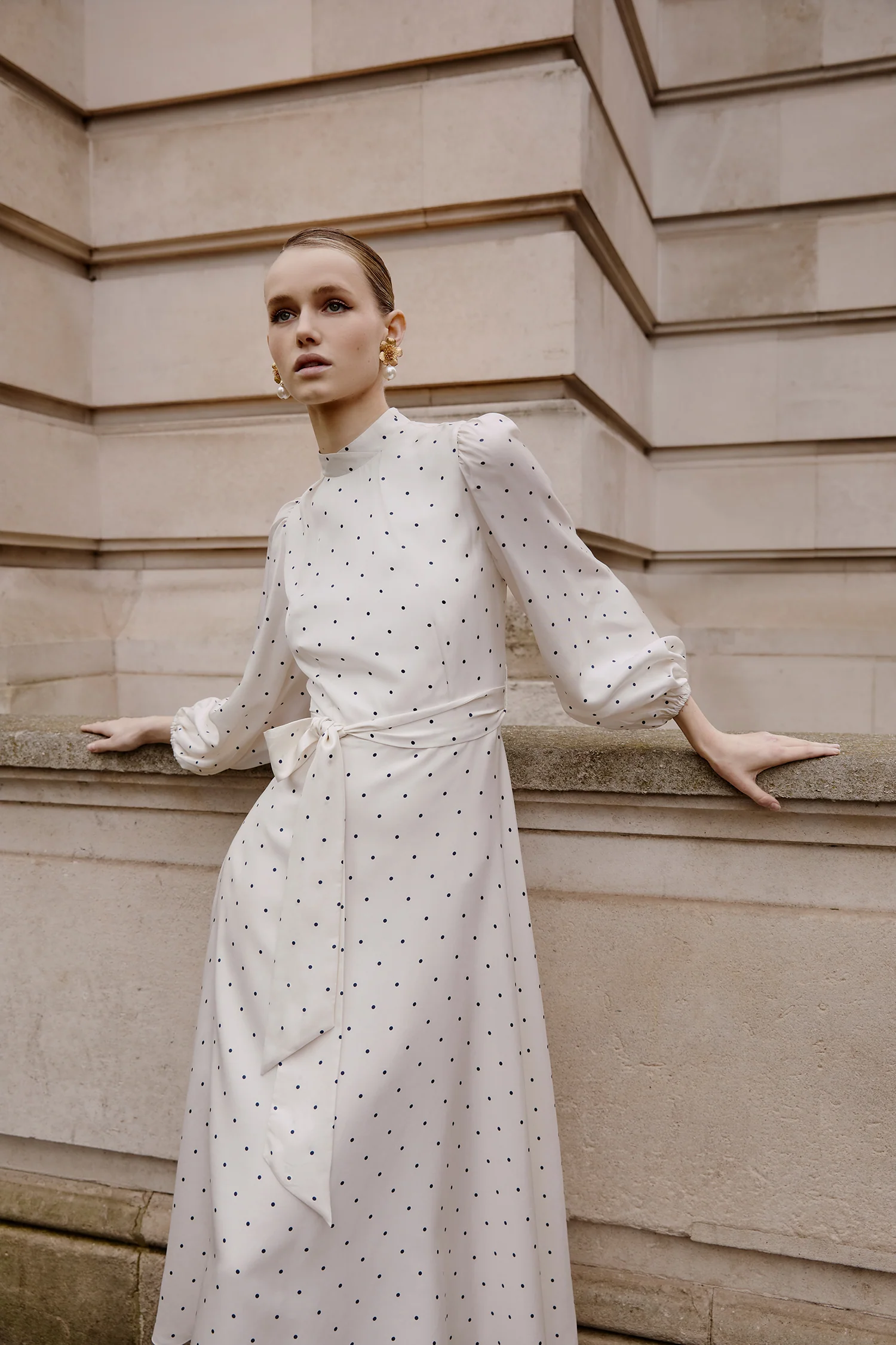 Sonia Polka Dot Midi Dress - Image 6